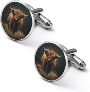 Highland Cow Men's Cuff Links Classy Stylish Shirt Cufflinks Accessories Gift for Father Husband