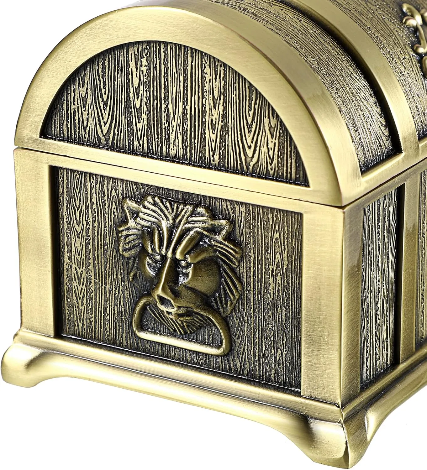Hipiwe Vintage Metal Jewelry Box Treasure Trinket Chest,Smal Ring Earrings Necklace Keepsake Gift Holder Case for Girls Ladies Women (Bronze, Medium)