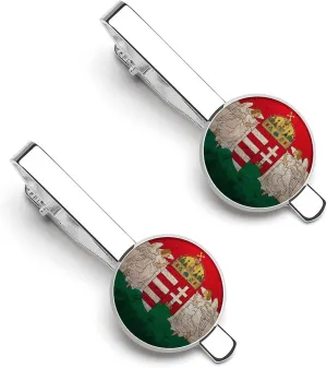 Homect with Hungarian Flag Casual Tie Clips for Men Classic Necktie Bar Pins Suit Jewelry for Anniversary Wedding
