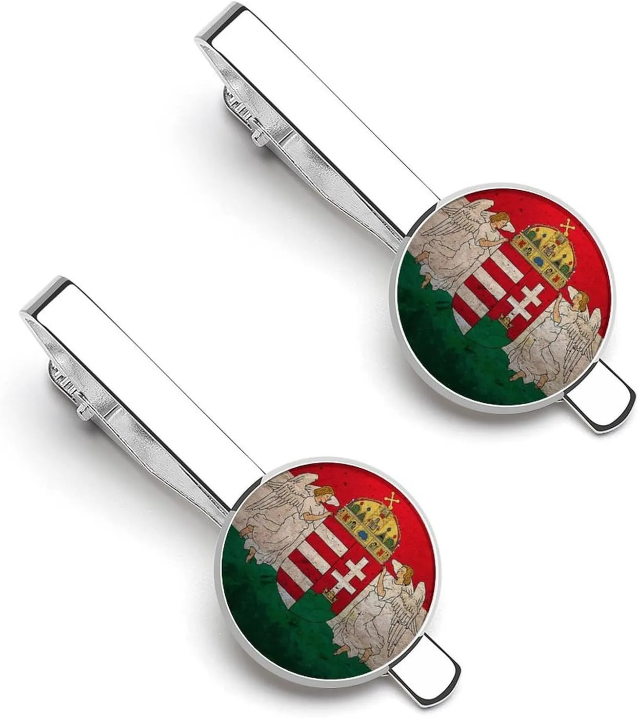 Homect with Hungarian Flag Casual Tie Clips for Men Classic Necktie Bar Pins Suit Jewelry for Anniversary Wedding