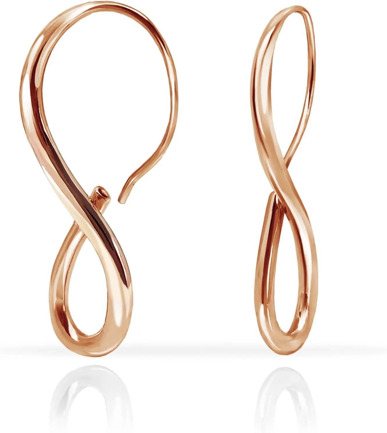 Hoops & Loops 925 Sterling Silver Infinity Eternity Figure Eight 8 Polished Twisted Endless or Click-Top Hoop Earrings for Women