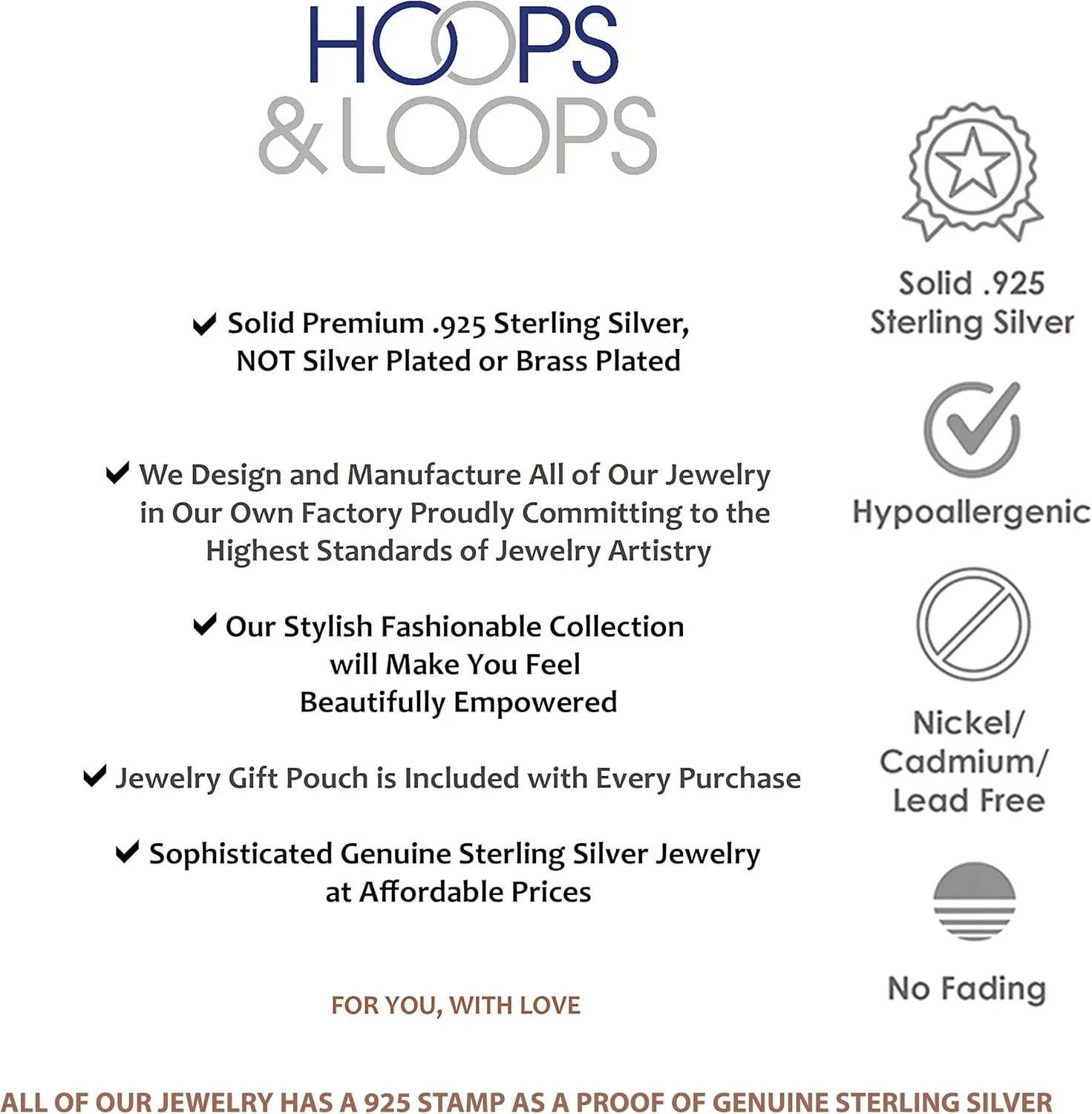 Hoops & Loops 925 Sterling Silver Infinity Eternity Figure Eight 8 Polished Twisted Endless or Click-Top Hoop Earrings for Women