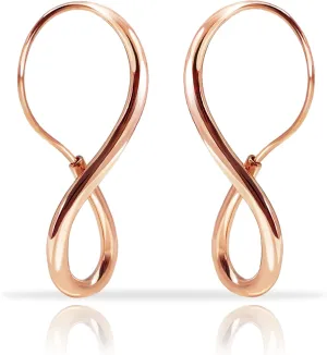 Hoops & Loops 925 Sterling Silver Infinity Eternity Figure Eight 8 Polished Twisted Endless or Click-Top Hoop Earrings for Women