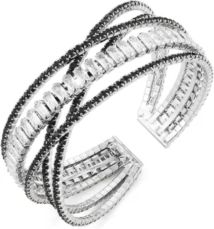 HZMAN Crystal Rhinestone Cuff Bracelet for Women Dainty MultiLayer Bracelet 5 Rows Layered Bracelets Jewelry for Prom Party Wedding