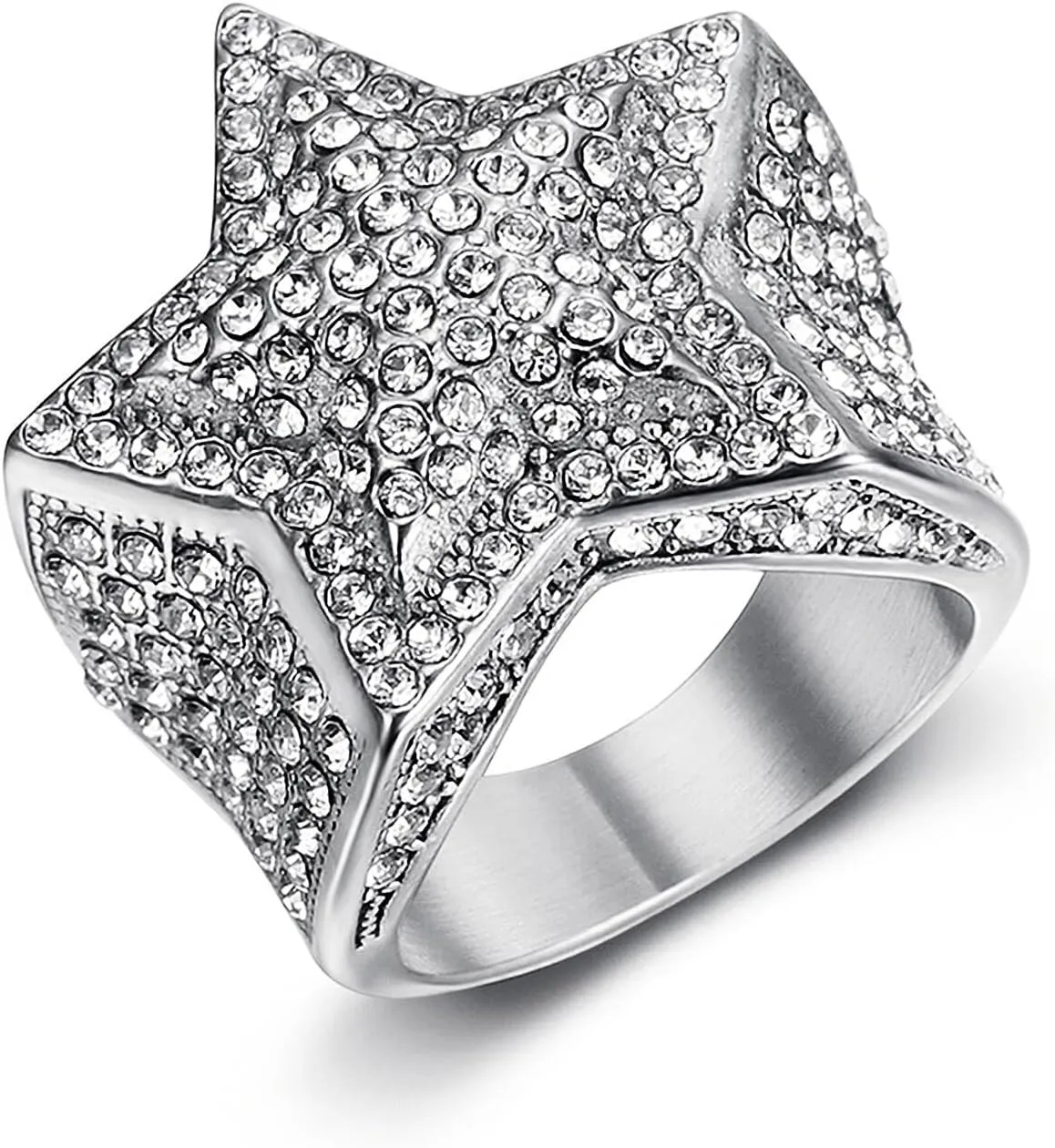 ICED OUT Ring for men Wedding Rings for Men Shining Star ring Hip Hop ring Radiant Rings for Women Bling Iced Out Jewelry Bling Rings for men Club ring Heavy Metal ring Party