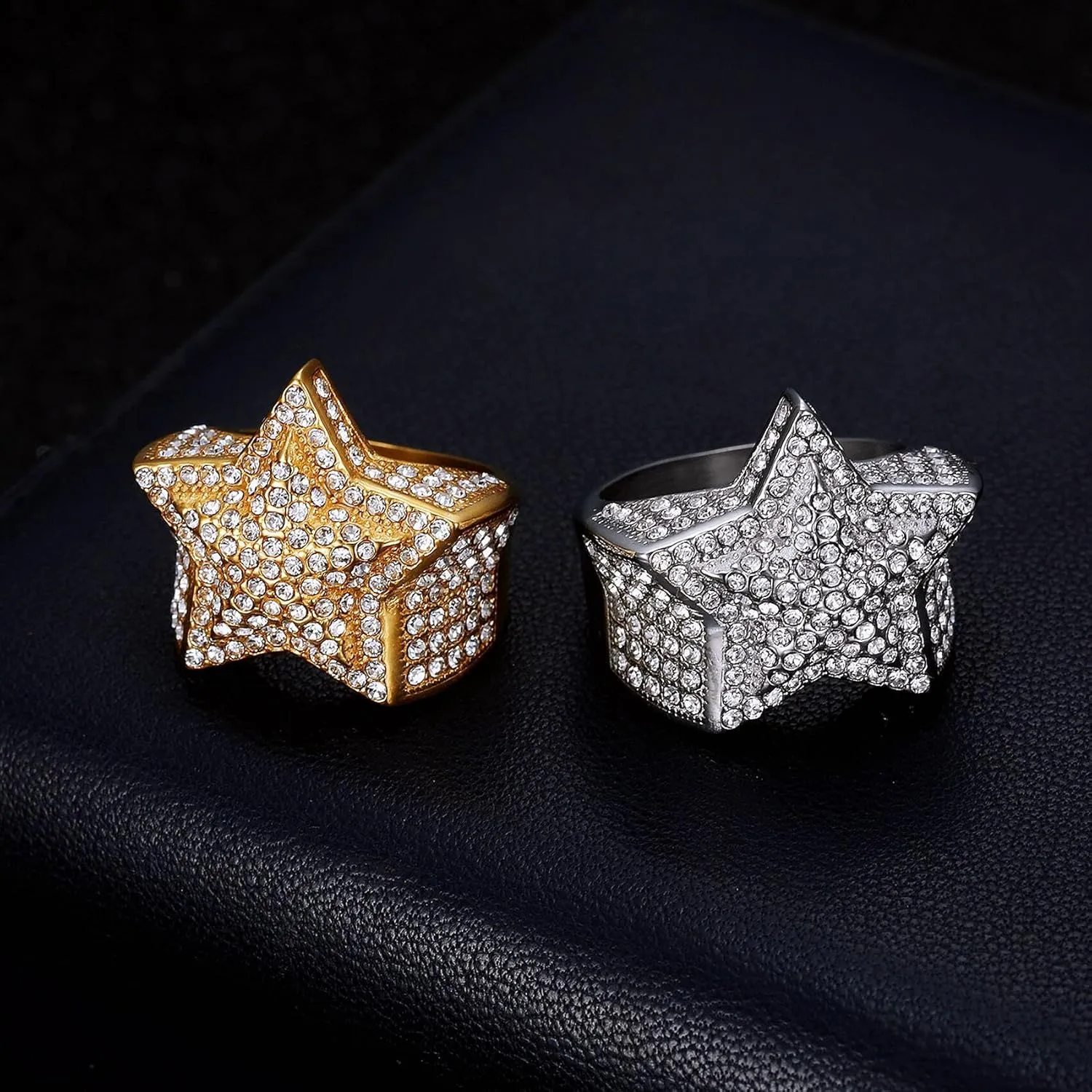ICED OUT Ring for men Wedding Rings for Men Shining Star ring Hip Hop ring Radiant Rings for Women Bling Iced Out Jewelry Bling Rings for men Club ring Heavy Metal ring Party