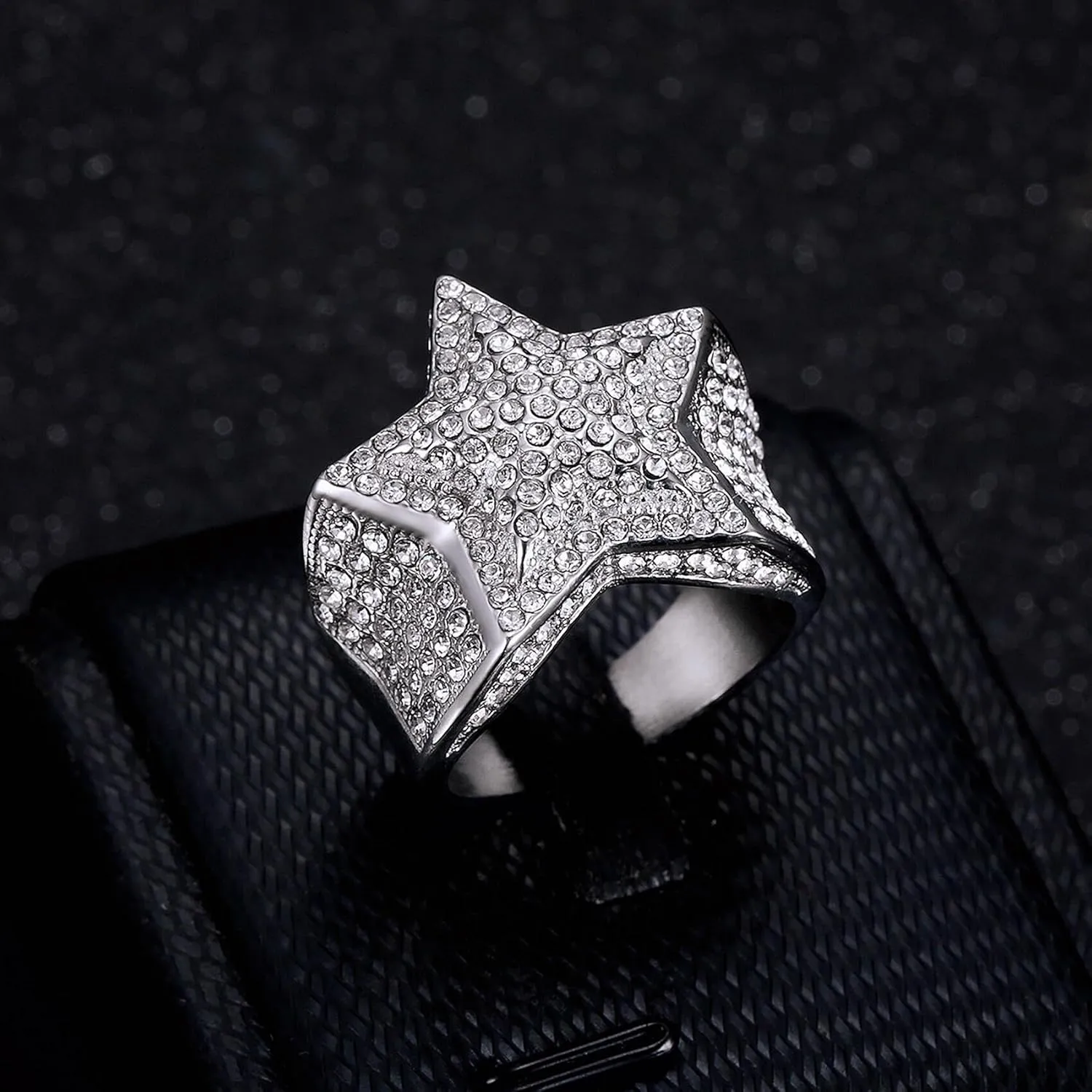 ICED OUT Ring for men Wedding Rings for Men Shining Star ring Hip Hop ring Radiant Rings for Women Bling Iced Out Jewelry Bling Rings for men Club ring Heavy Metal ring Party