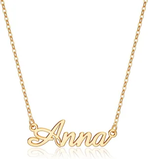 IEFLIFE Custom Name Necklace Personalized, 14K Gold Plated Personalized Name Necklace White Gold Plated Monogram Necklace Personalized Jewelry Name Plate Necklace Gifts for Women