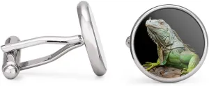 Iguana Cufflinks Iguana Lizard Cuff Links (Contoured Edition)