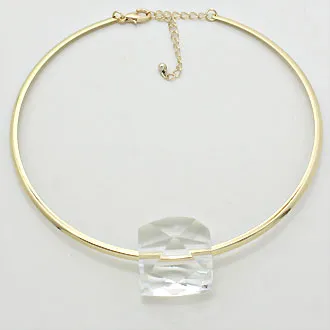 iLLASPARKZ Gold Choker Transparent Cube Necklace