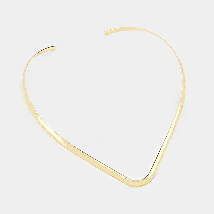 iLLASPARKZ Hammered metal open choker necklace