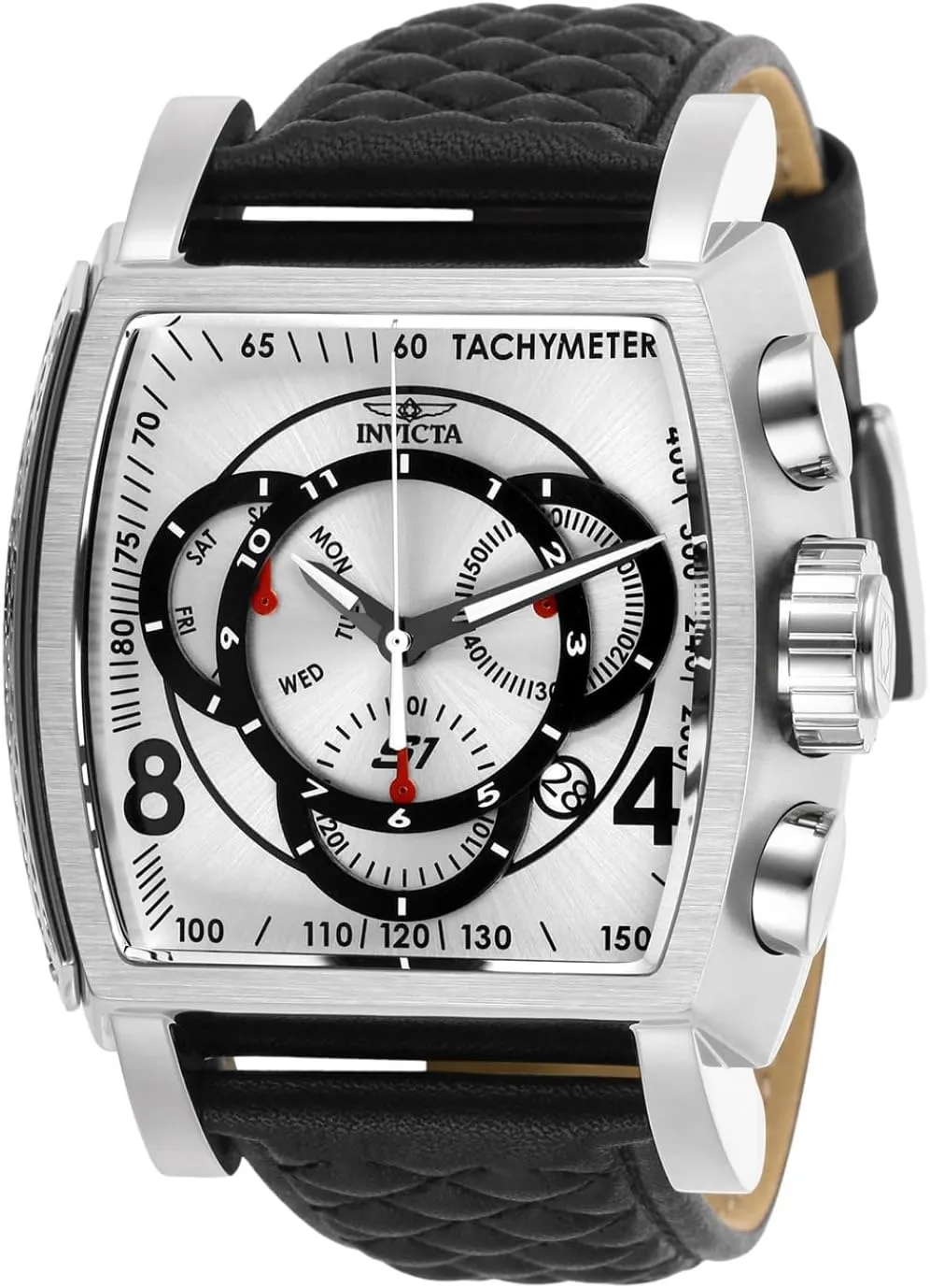 Invicta Herren-Armbanduhr S1 Rally Edelstahl Analog Display Quarz Schwarz Lederarmband Casual 26 (Modell: 27918, 27919, 27920)