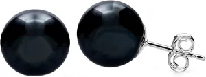 ISAAC WESTMAN 8MM Polished Black Onyx Gemstone Stud Earrings For Women | Nickel Free | Hypoallergenic