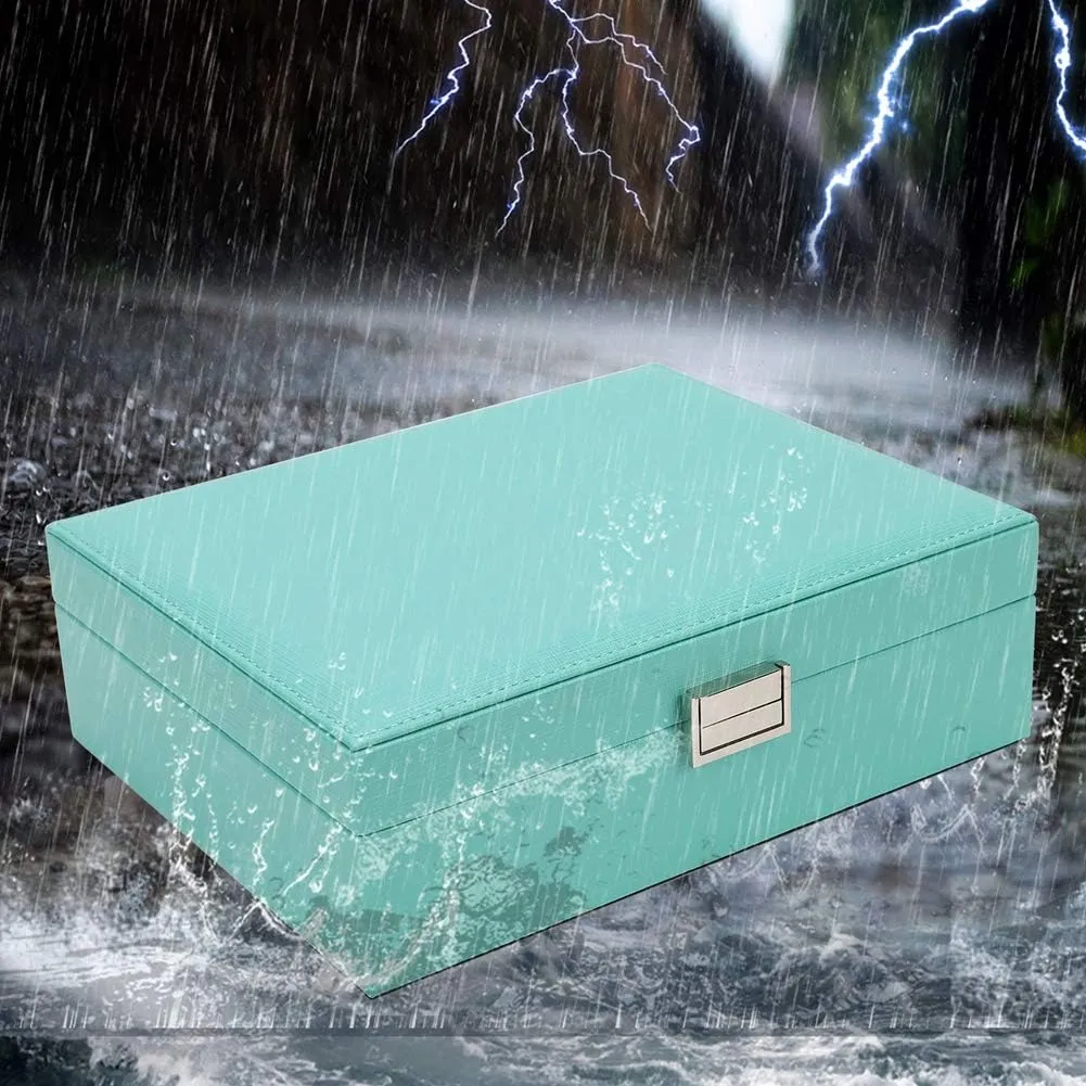 Jewelry Box, Jewelry Organizer Double Layer Jewelry Case Travel Jewelry Storage Organizer for Women Girls Gift/Green