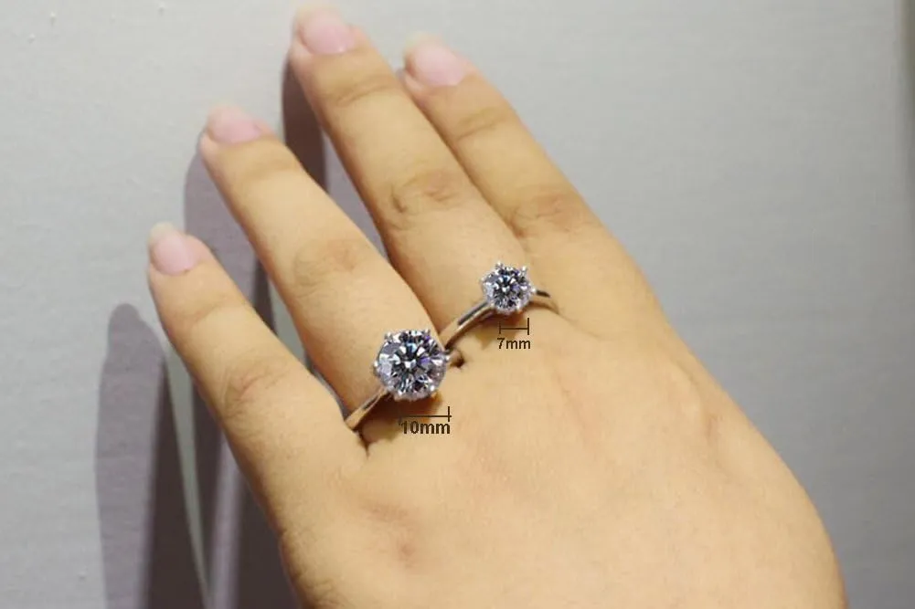 Jewelry Elegant 4ct Round Cushion Cut Solitaire Halo Simulated Diamond Wedding Engagement Ring