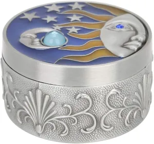 Jewelry Storage Box, Small Jewelry Organizer Creative Retro Trinket Storage Box Vintage Case Craft Gift Ornament for Ring Necklace Earring(Tin Color)