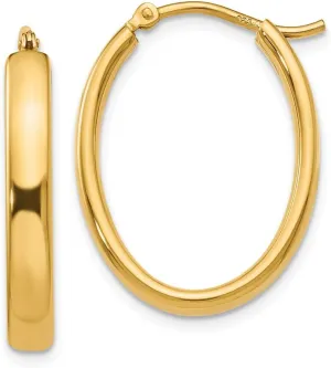 Jewels By Lux Leslie's Sterling Silver Gold-plated Polished Oval Hoop Earrings
