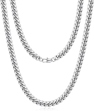 Jewlpire Cuban Link Chain for Men, Silver/Gold Chain for Men Women, 4mm/6mm/10mm Mens Necklace, 18K Gold Plated/316L Stainless Steel Mens Chains Necklaces 18 20 22 24 26 30 Inch