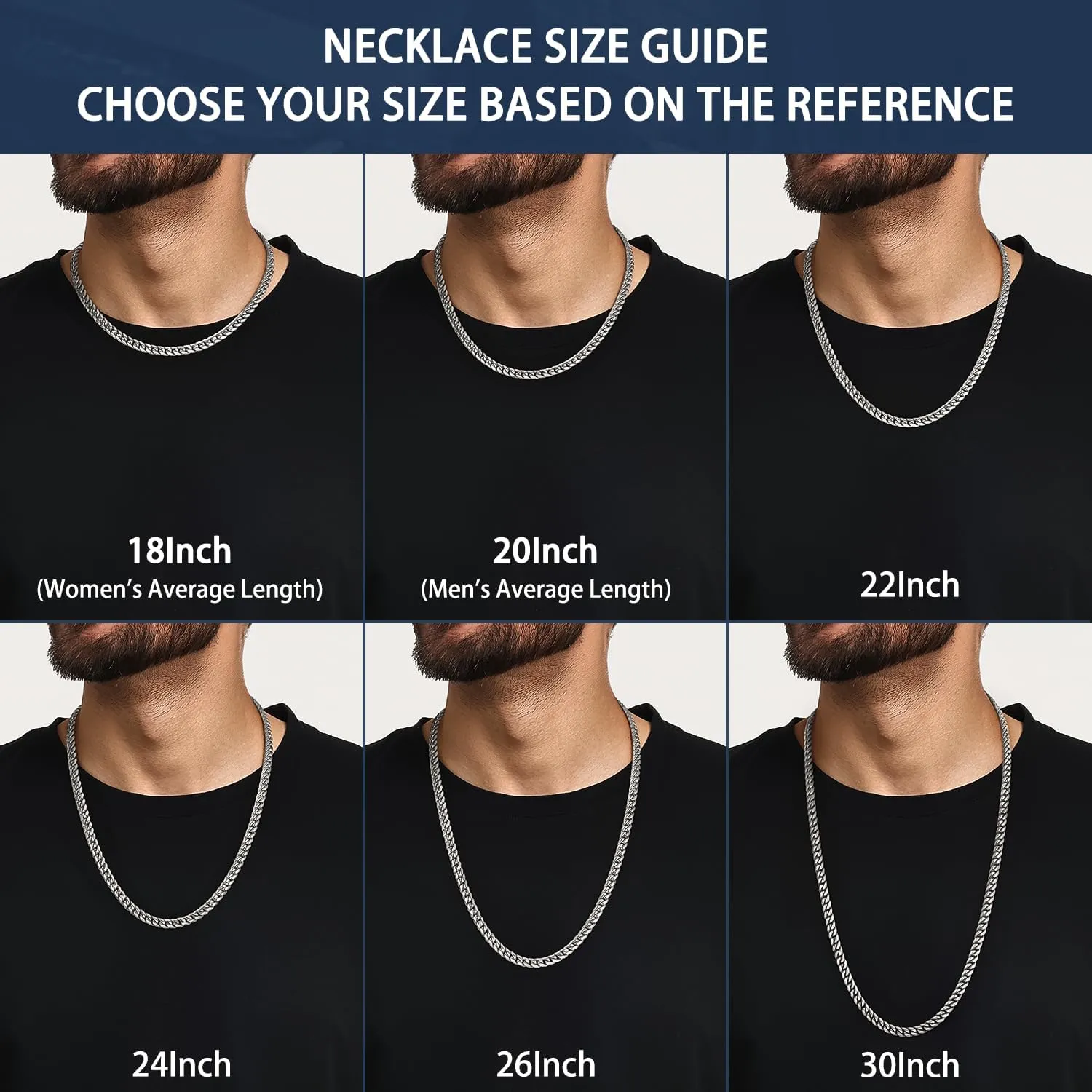 Jewlpire Cuban Link Chain for Men, Silver/Gold Chain for Men Women, 4mm/6mm/10mm Mens Necklace, 18K Gold Plated/316L Stainless Steel Mens Chains Necklaces 18 20 22 24 26 30 Inch