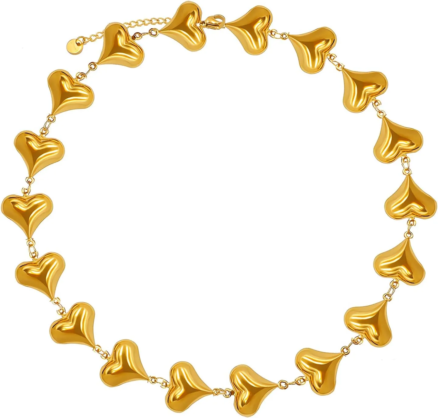 JNF Chunky Heart Chain Necklace Butterfly Cross Clover Boho Statement Charm Necklace Simple Choker Necklaces for Women Jewelry