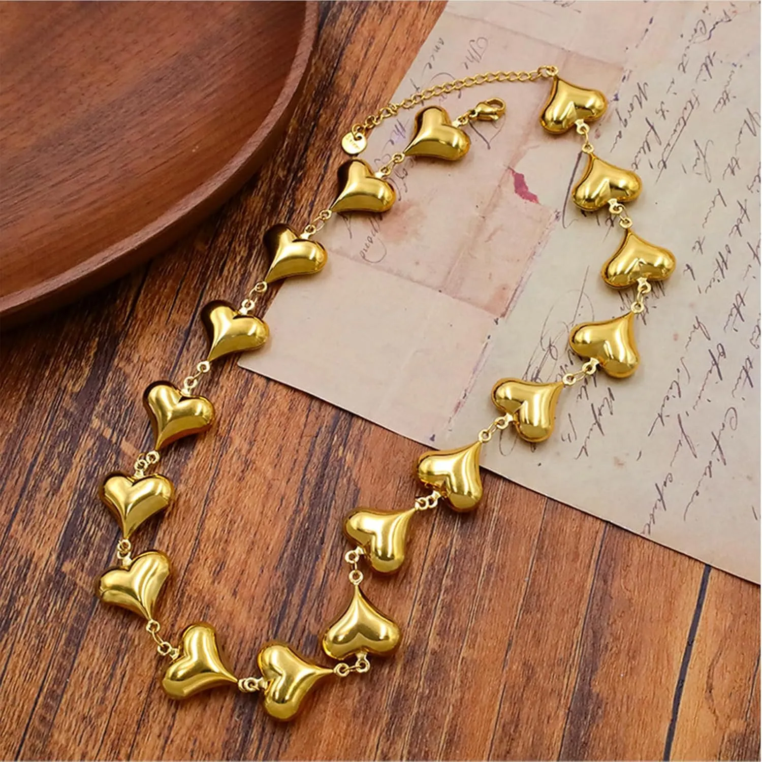 JNF Chunky Heart Chain Necklace Butterfly Cross Clover Boho Statement Charm Necklace Simple Choker Necklaces for Women Jewelry