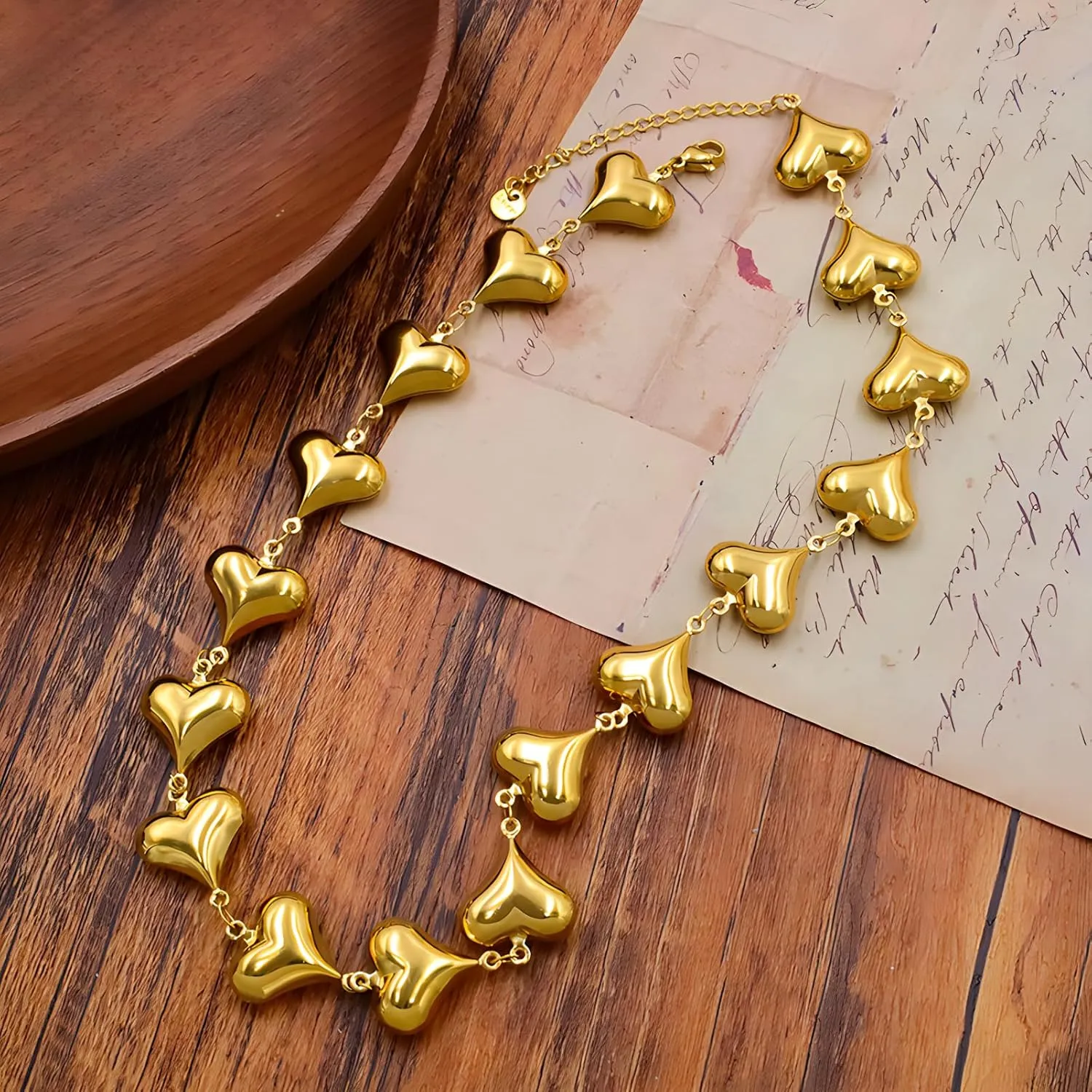 JNF Chunky Heart Chain Necklace Butterfly Cross Clover Boho Statement Charm Necklace Simple Choker Necklaces for Women Jewelry