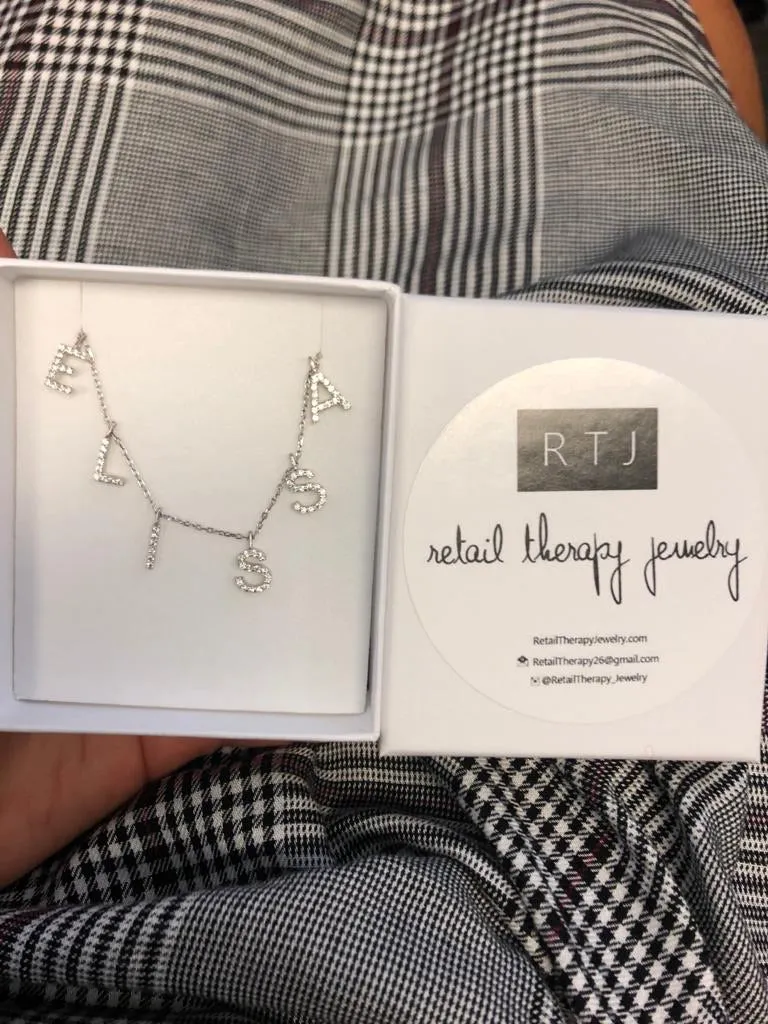 Jordyn Customized Floating CZ Name Necklace