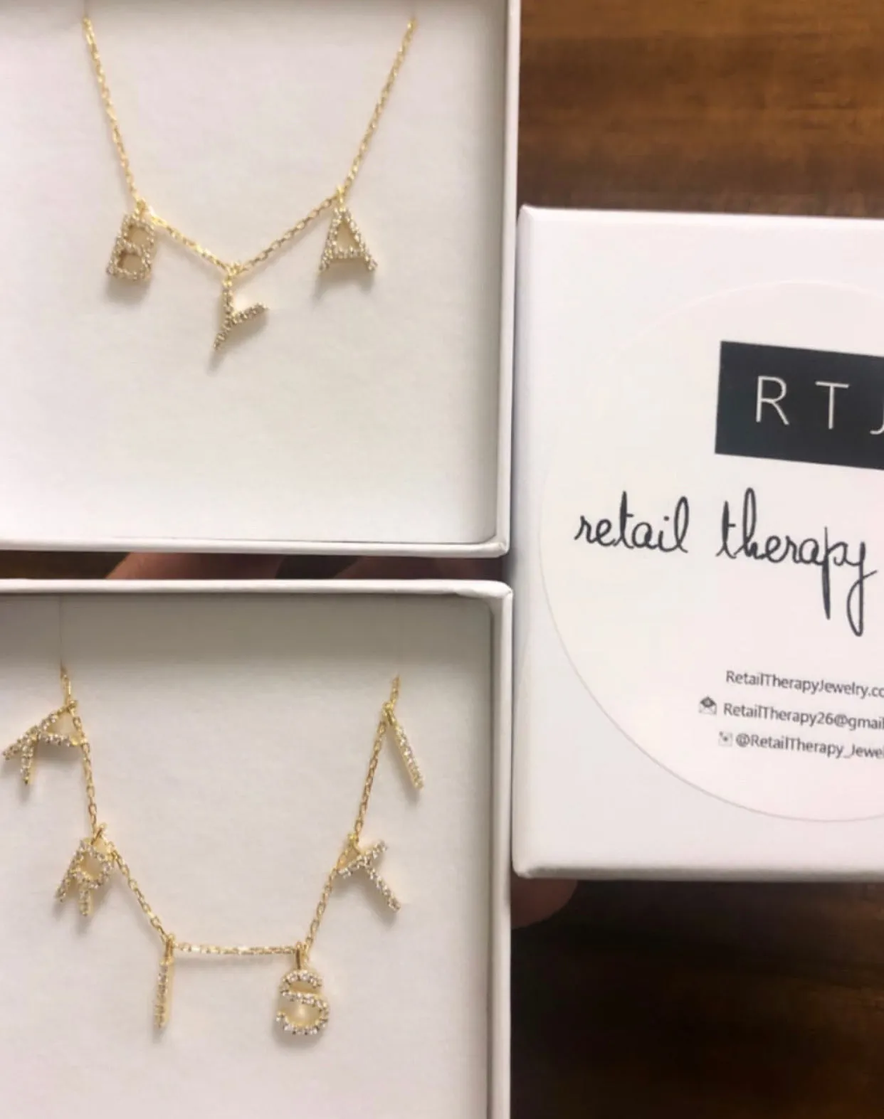 Jordyn Customized Floating CZ Name Necklace