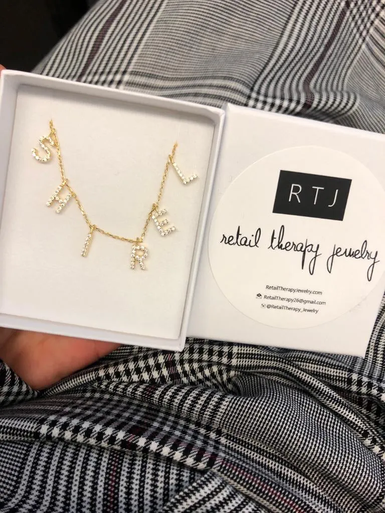 Jordyn Customized Floating CZ Name Necklace