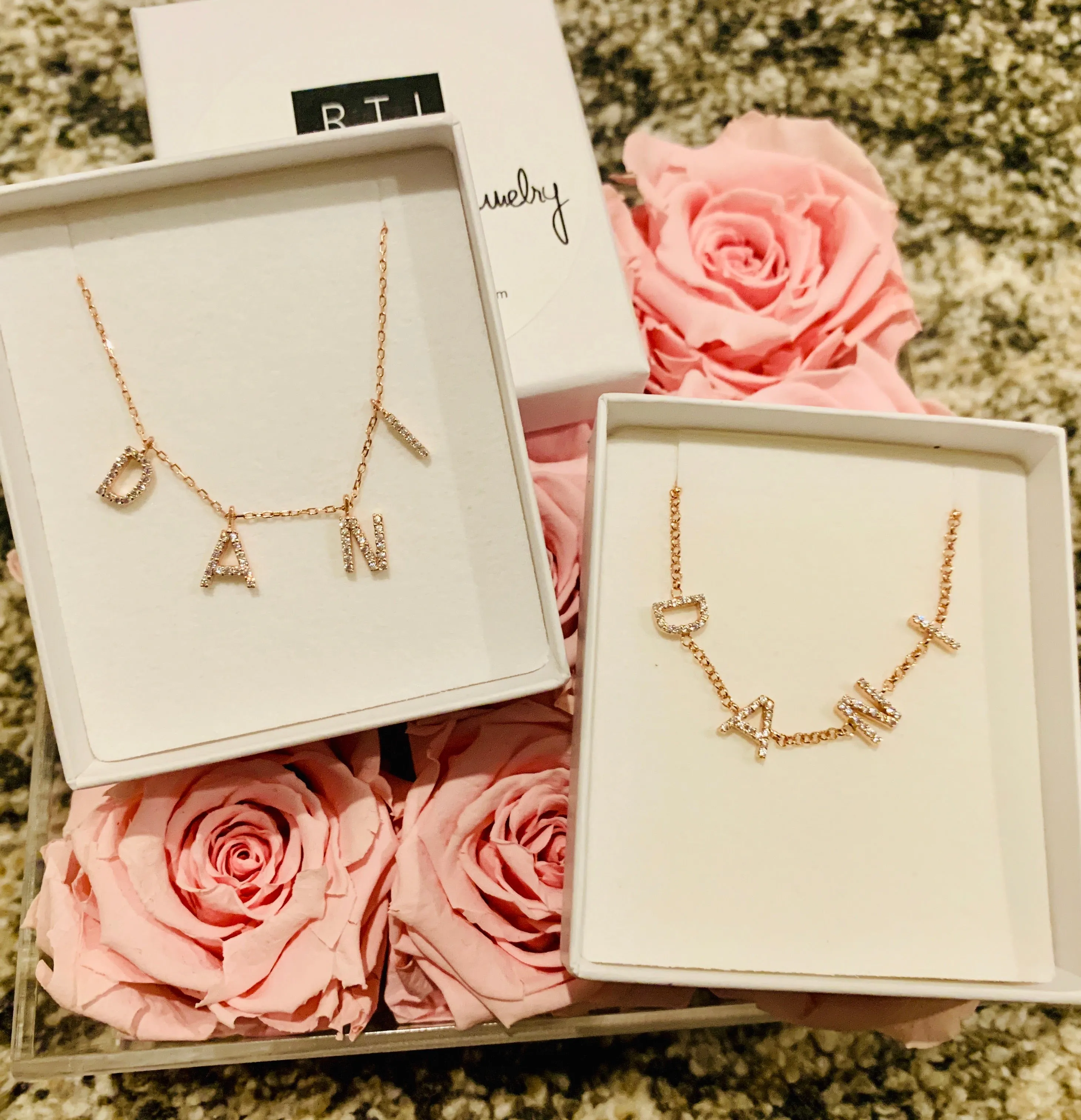 Jordyn Customized Floating CZ Name Necklace