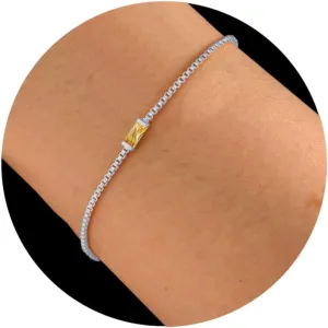 JSJOY Birthstone Bracelets for Women Gold Dainty Link Bracelet Birthstone Jewelry Birthday Gifts for Her Mom Wife Girlfriend Anniversary Jewelry