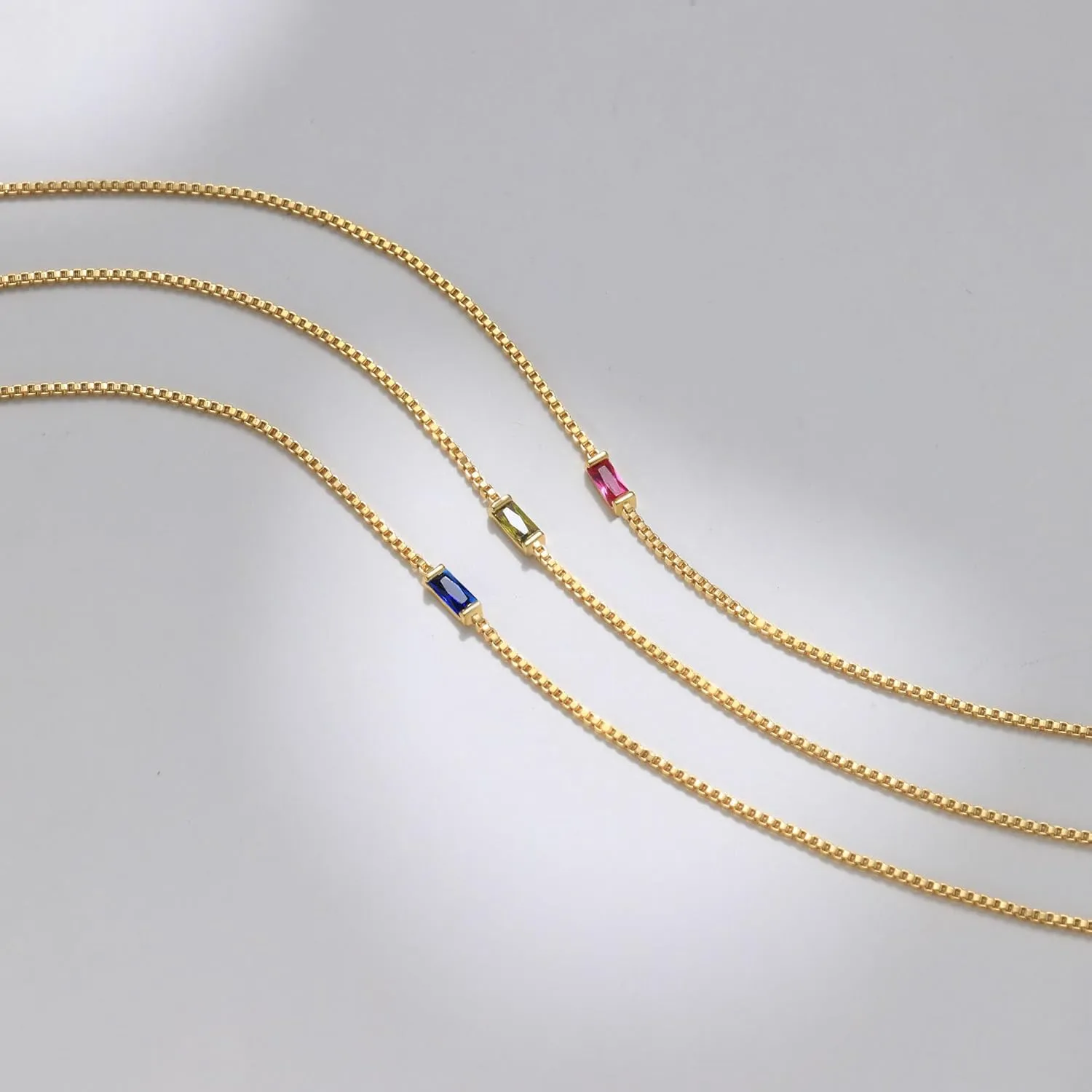 JSJOY Birthstone Bracelets for Women Gold Dainty Link Bracelet Birthstone Jewelry Birthday Gifts for Her Mom Wife Girlfriend Anniversary Jewelry