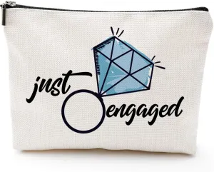 Just Engaged Gift, Bride Makeup Bag, Engagement Gift for Bride, Newly Engaged,Bridal Shower Gifts, Bride Cosmetic Bag, Gift for Bride, Bride Gift, New Bride Gift