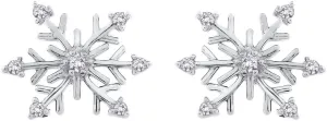 KATARINA Diamond Snowflake Earrings in Gold or Sterling Silver (1/8 cttw, G-H, I2-I3)