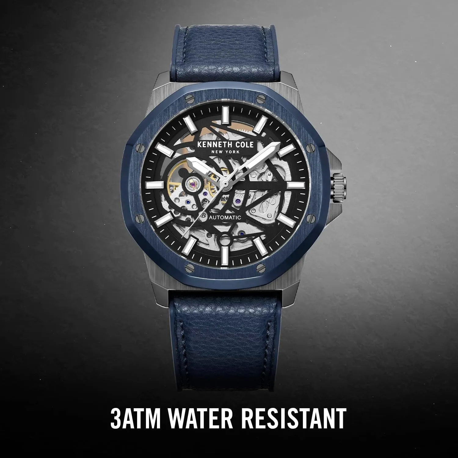 Kenneth Cole New York Mens Automatic Watch - Skeleton Dial, Octagonal Bezel, Elegant and Professional Design