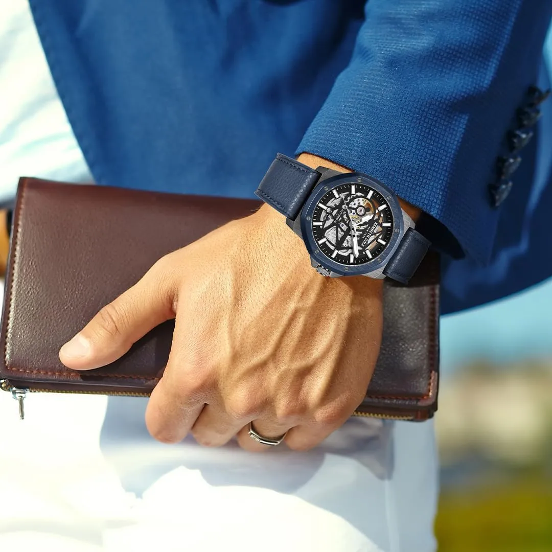 Kenneth Cole New York Mens Automatic Watch - Skeleton Dial, Octagonal Bezel, Elegant and Professional Design