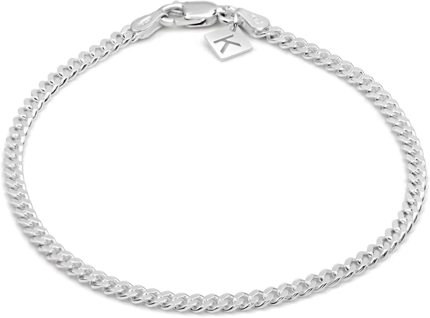 KEZEF 925 Sterling Silver Cuban Link Bracelet for men and women - Made In Italy - Mens Bracelet Curb Chain in 7-9 inch - Hypoallergenic Men's Real Wrist Jewelry pulseras para hombres de plata esclavas