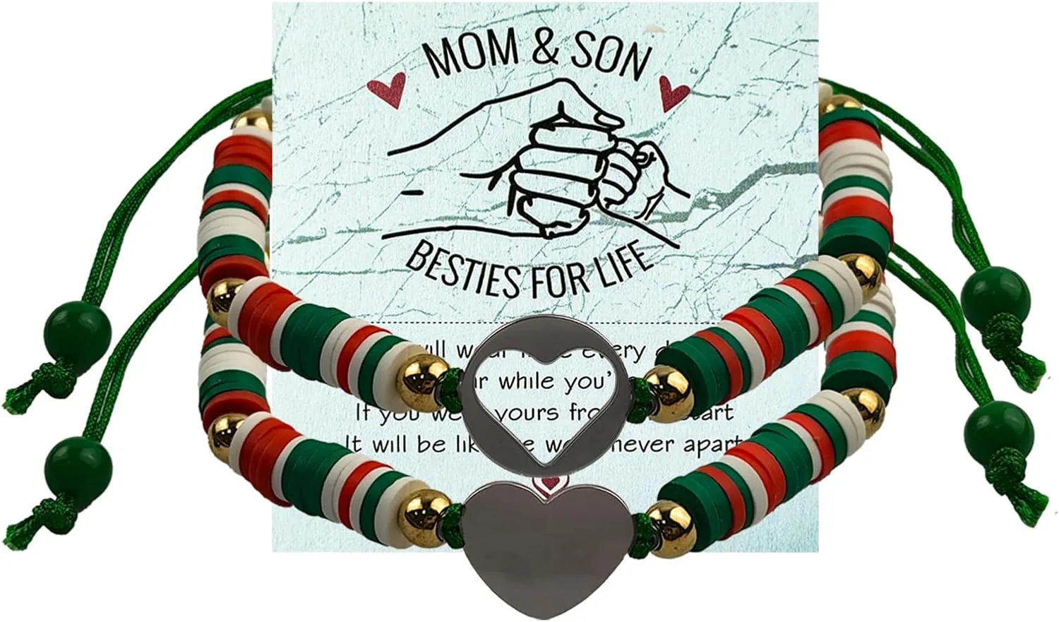 KIDZVEFUN Mother Daughter Bracelets, Matching Bracelets for Mommy Daughter Son Friend Ship Christmas Day Presents Touch Permanent Gift Mother's Day