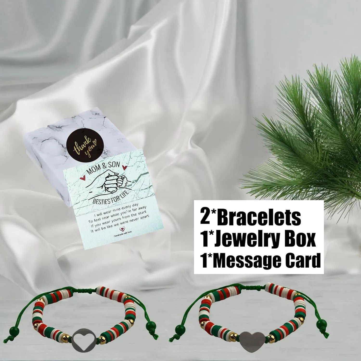 KIDZVEFUN Mother Daughter Bracelets, Matching Bracelets for Mommy Daughter Son Friend Ship Christmas Day Presents Touch Permanent Gift Mother's Day