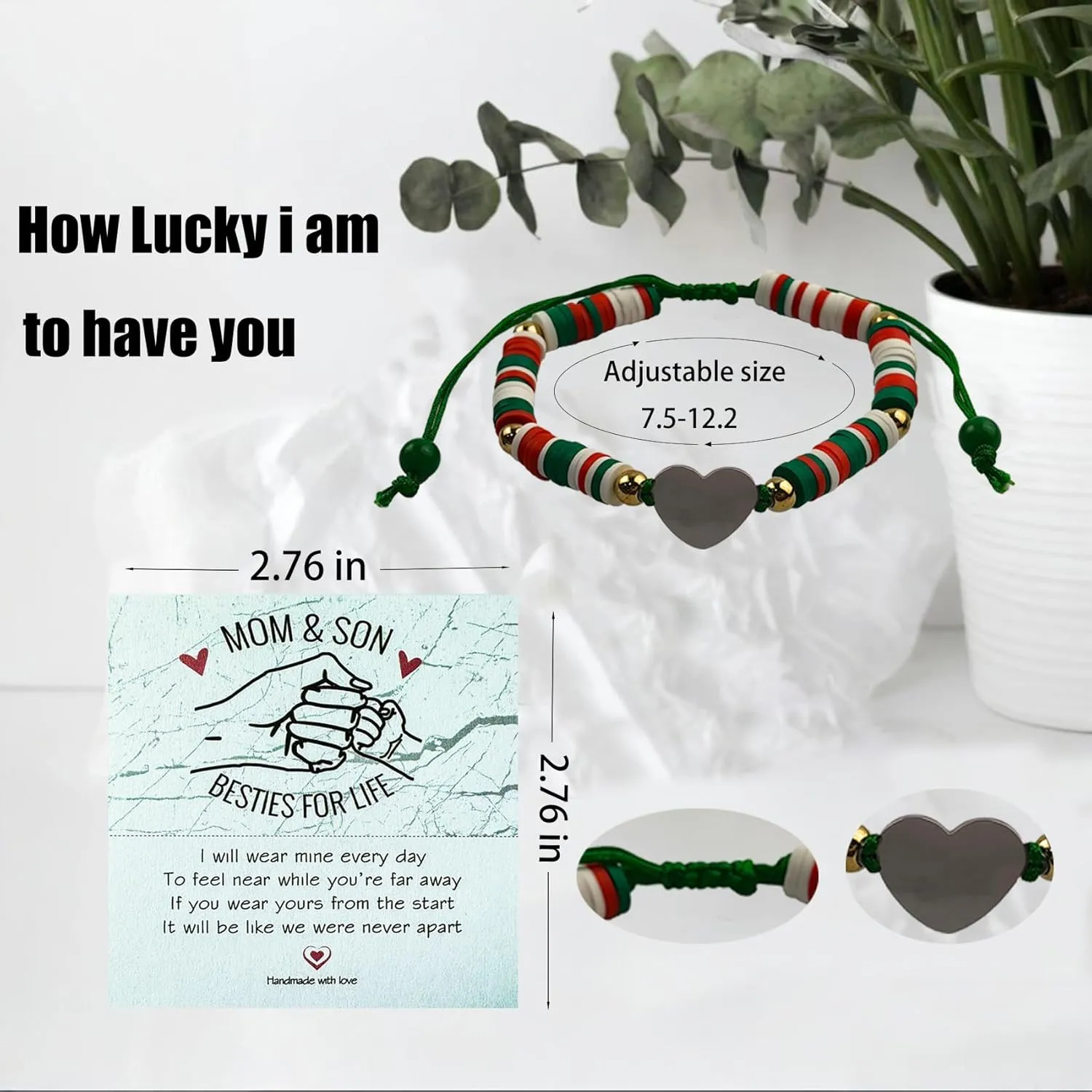 KIDZVEFUN Mother Daughter Bracelets, Matching Bracelets for Mommy Daughter Son Friend Ship Christmas Day Presents Touch Permanent Gift Mother's Day