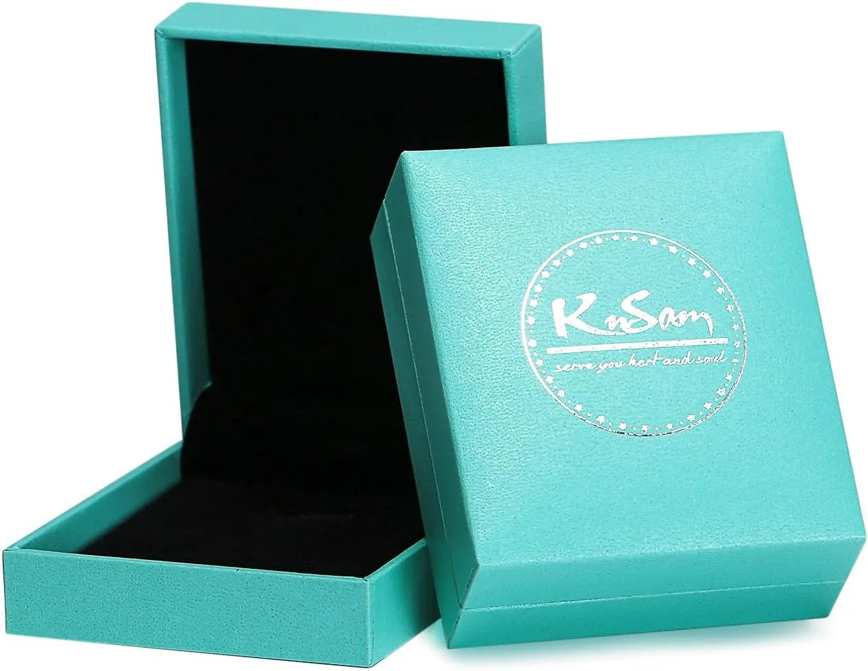 KnSam Couple Rings Stainless Steel High Polished Blue Ring for Wedding