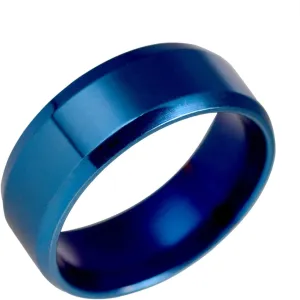 KnSam Couple Rings Stainless Steel High Polished Blue Ring for Wedding