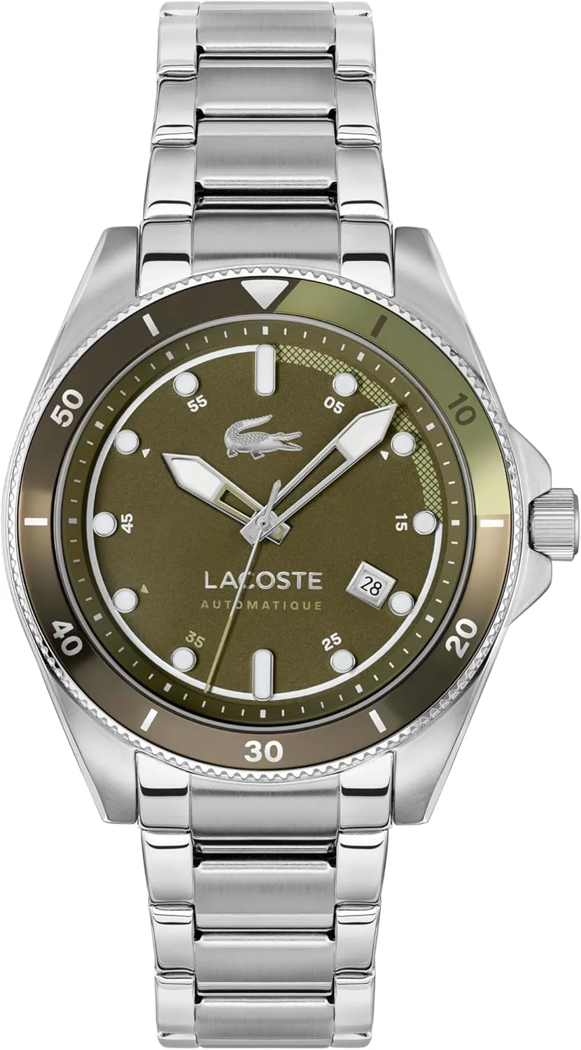 Lacoste Mainsail Men's Automatic Watch, Stainless Steel Bracelet - Classic, Stylish Timepice - Gift for Him
