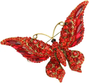 Large Crystal Rhinestone Butterfly Brooch Elegant Lapel Pins Dress Accessories Jewelry Gift For Women