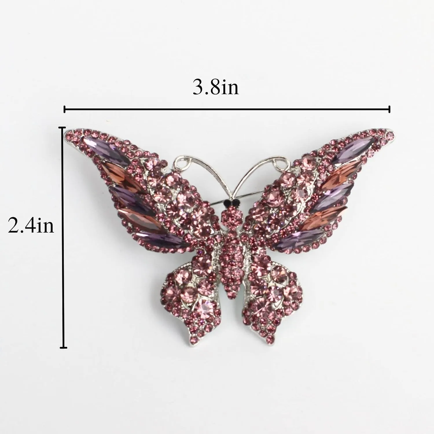 Large Crystal Rhinestone Butterfly Brooch Elegant Lapel Pins Dress Accessories Jewelry Gift For Women