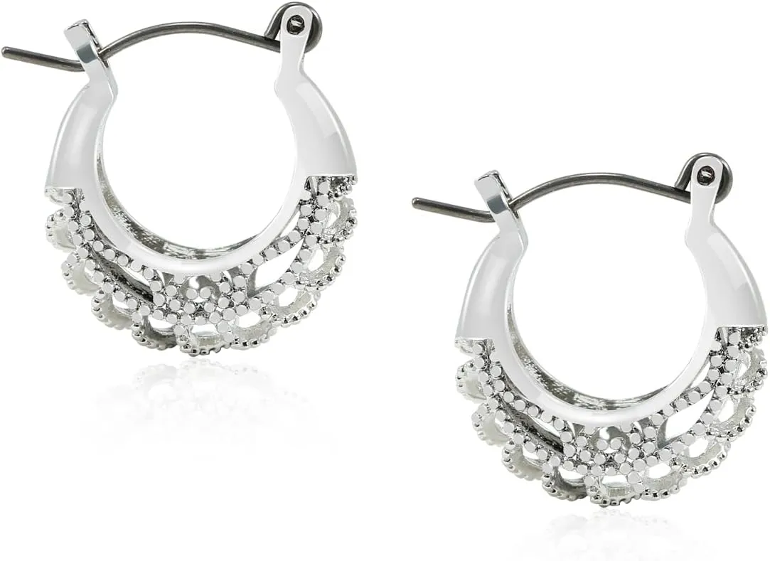 Large Titanium Hoop Earrings for Women White Gold Plated, Fashion Polished Hollow Plain/Bamboo/Twist/Chunky Earring Charms Lightweight, Pure Titanium Big Earrings Hoops Hypoallergenic for Sensitive Ear