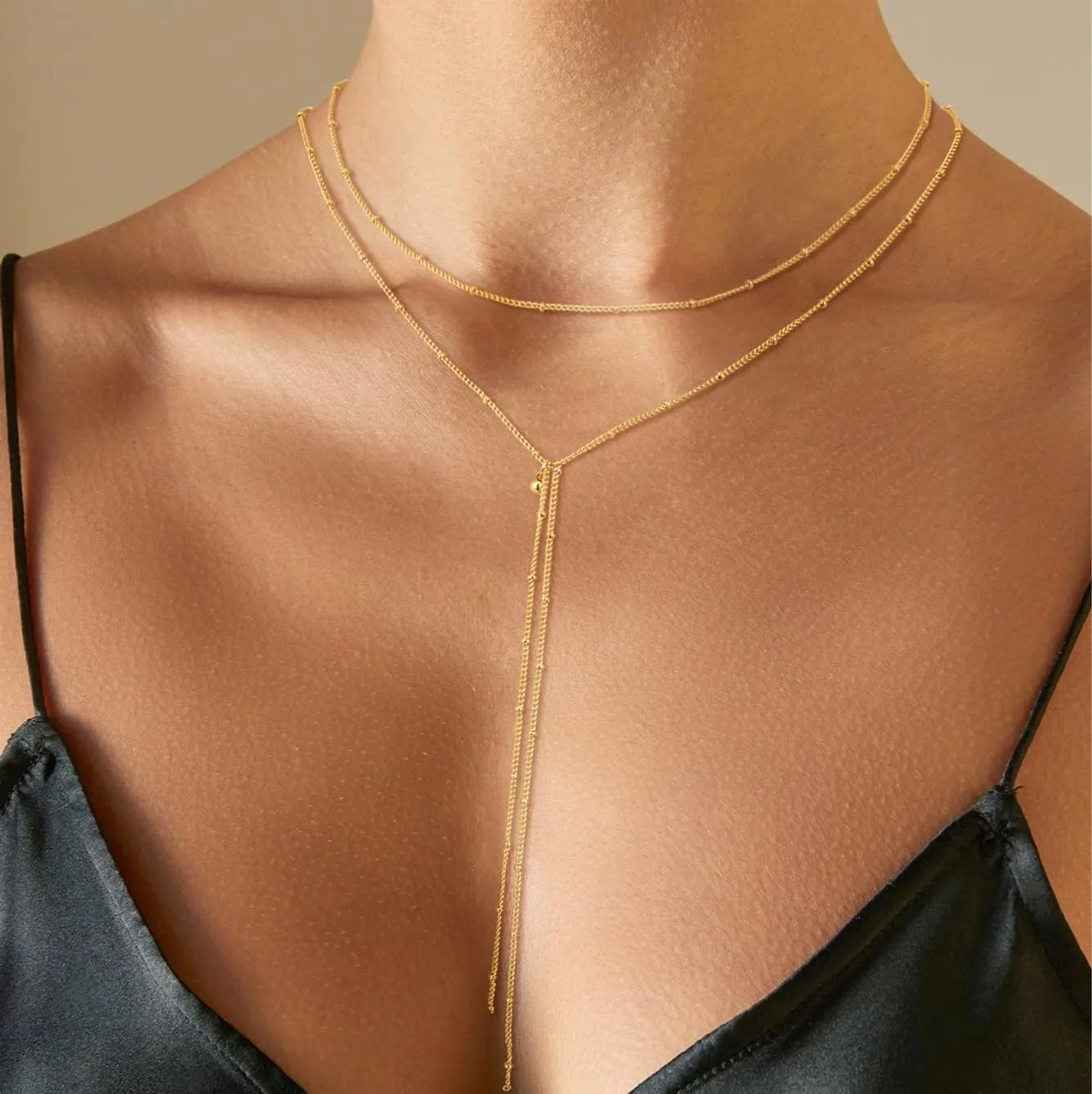 Lariat Necklace for Women, Long Chain, Drop & Layered Designs, Dainty Non-Tarnish Necklace