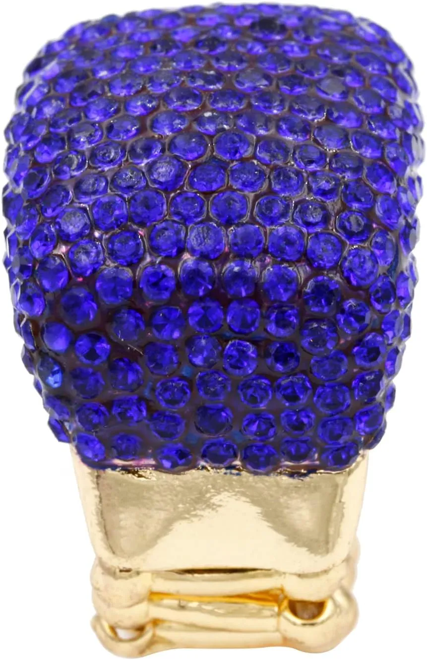 Lavencious Half Cube Shape with Crystals Stretch Rings Statement Rings Free Size for Women