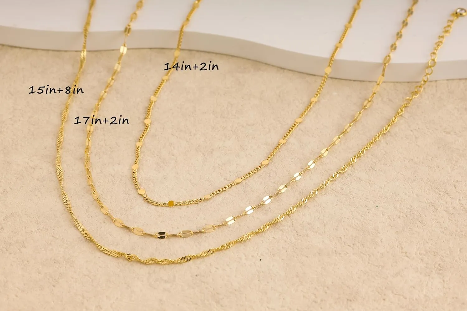 Layered Necklaces for Women,Chunky Gold Choker Necklace Stack Simple 14K Gold PlatedNecklace Set Gold Herringbone Cuban Rope Chain Necklace for Women Trendy Waterproof Gold Jewelry for Women