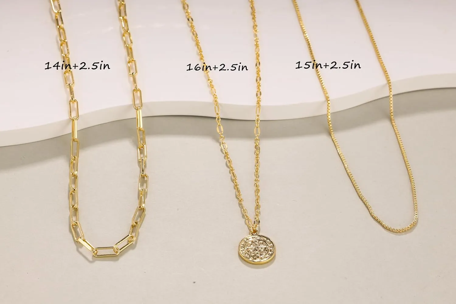Layered Necklaces for Women,Chunky Gold Choker Necklace Stack Simple 14K Gold PlatedNecklace Set Gold Herringbone Cuban Rope Chain Necklace for Women Trendy Waterproof Gold Jewelry for Women